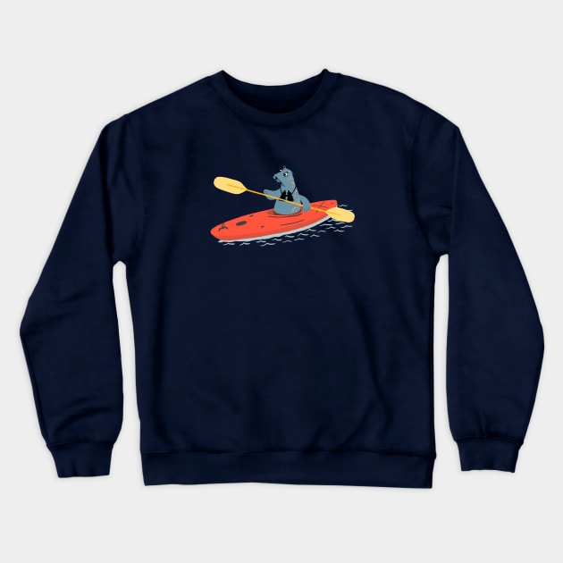 Sea Lion Kayaking Crewneck Sweatshirt by Das Brooklyn